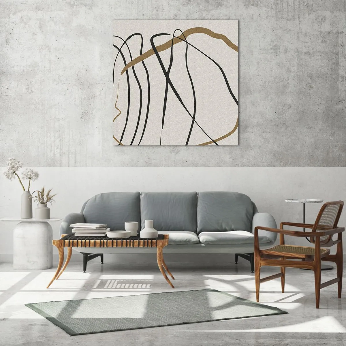 Schilderen op glas - Compositie – loopdans - 30x30 cm