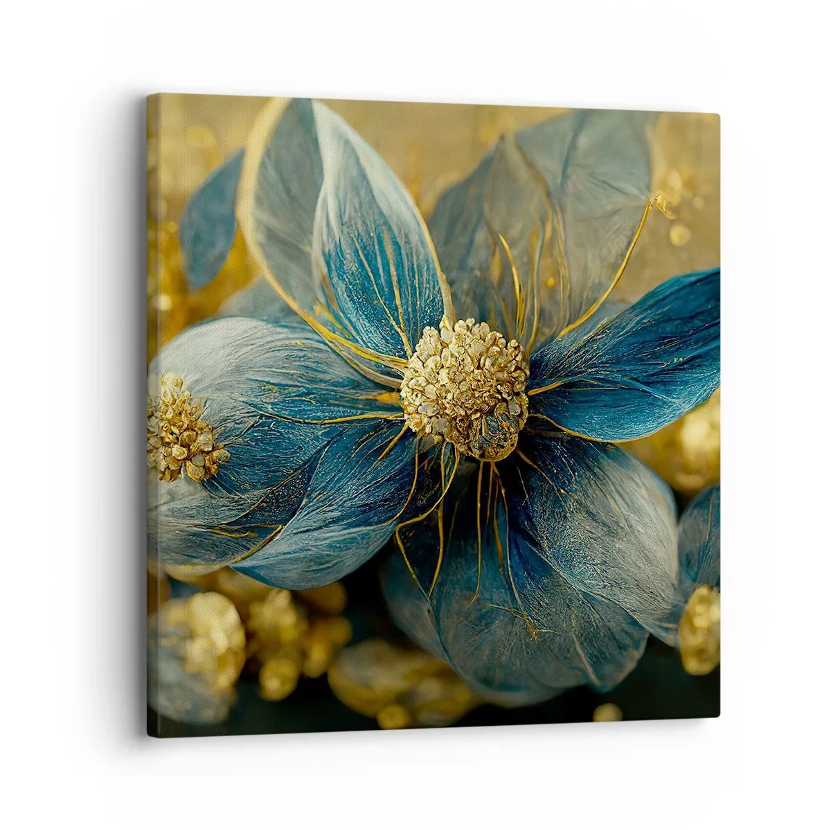 Schilderen op canvas - Bloei met goud - 30x30 cm