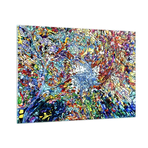 Schilderen op glas - Glas in lood druppel - 100x70 cm