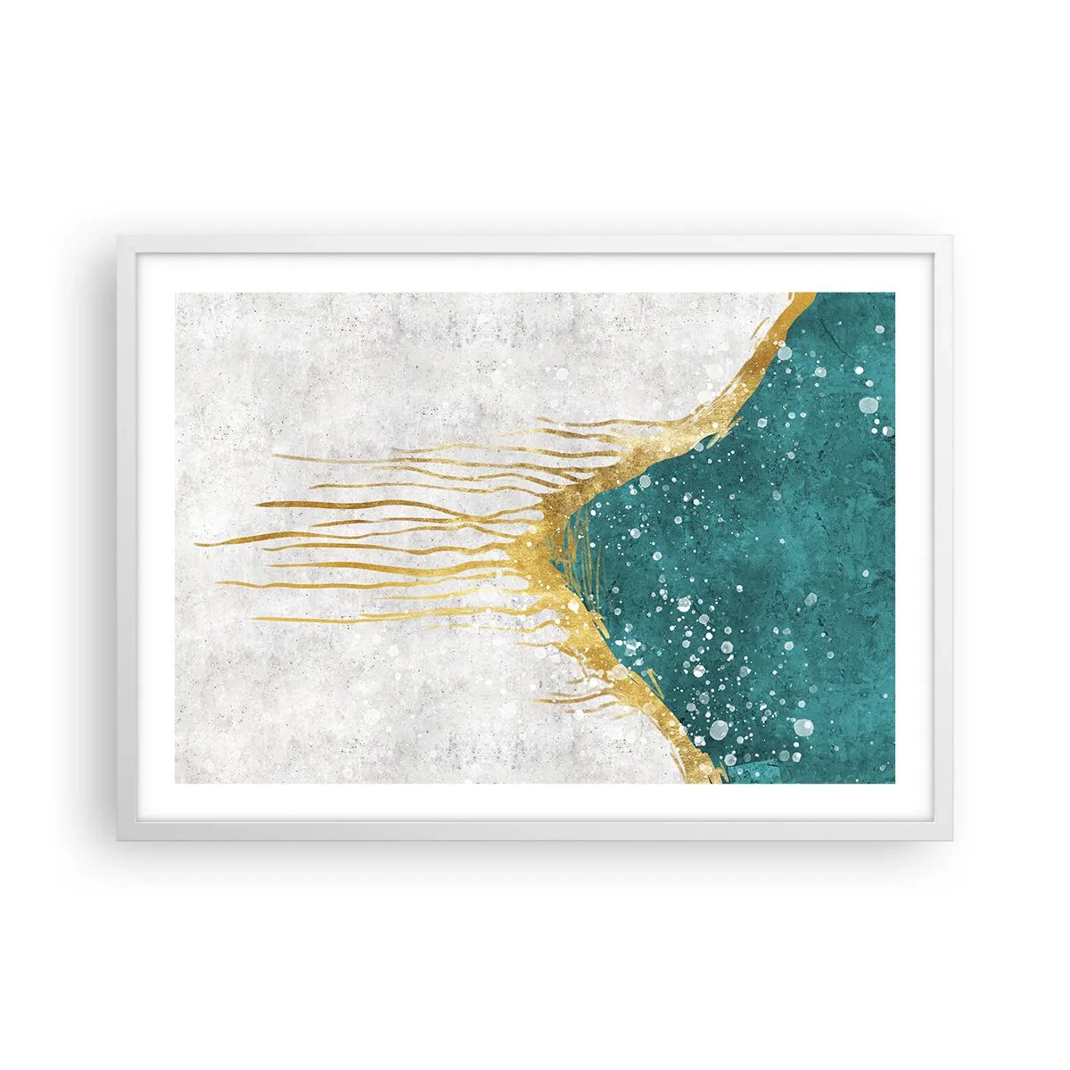 Poster in een witte lijst - Gouden vloed - 70x50 cm