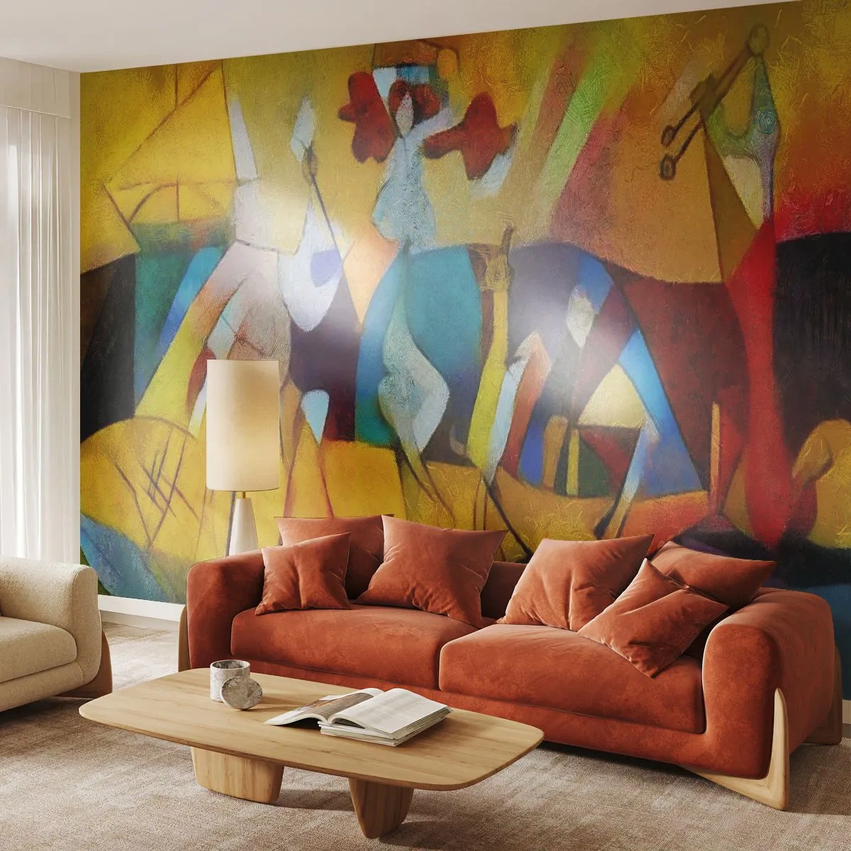 Fotobehang Premium Sand - Zon - leven - vreugde - Dieren, Afrika, Kubisme - 100x70 cm