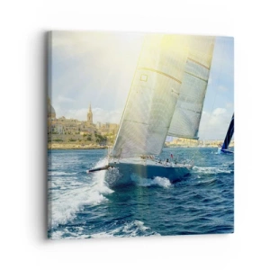 Schilderen op canvas - Het is tijd om de stad te verlaten - 30x30 cm