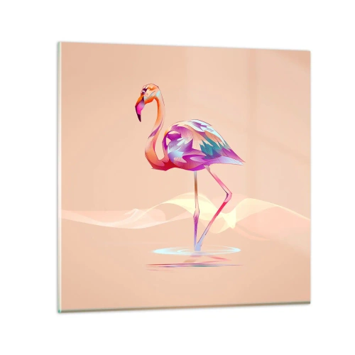 Schilderen op glas - De vogel van goede emoties - 30x30 cm