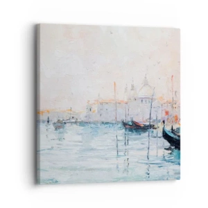 Schilderen op canvas - Achter het water, achter de mist - 30x30 cm