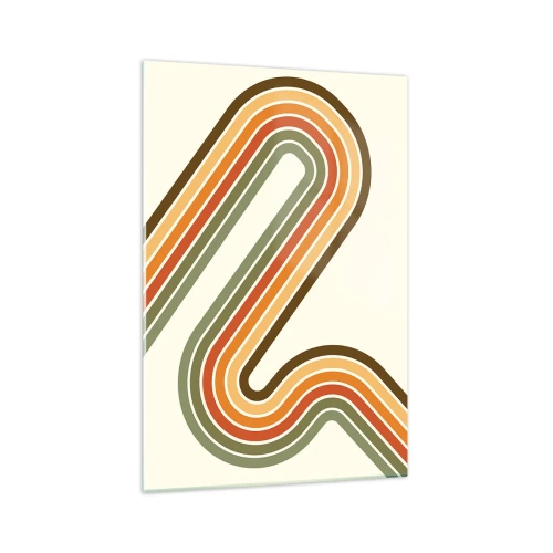 Schilderen op glas - Zigzag naar het doel - 70x100 cm