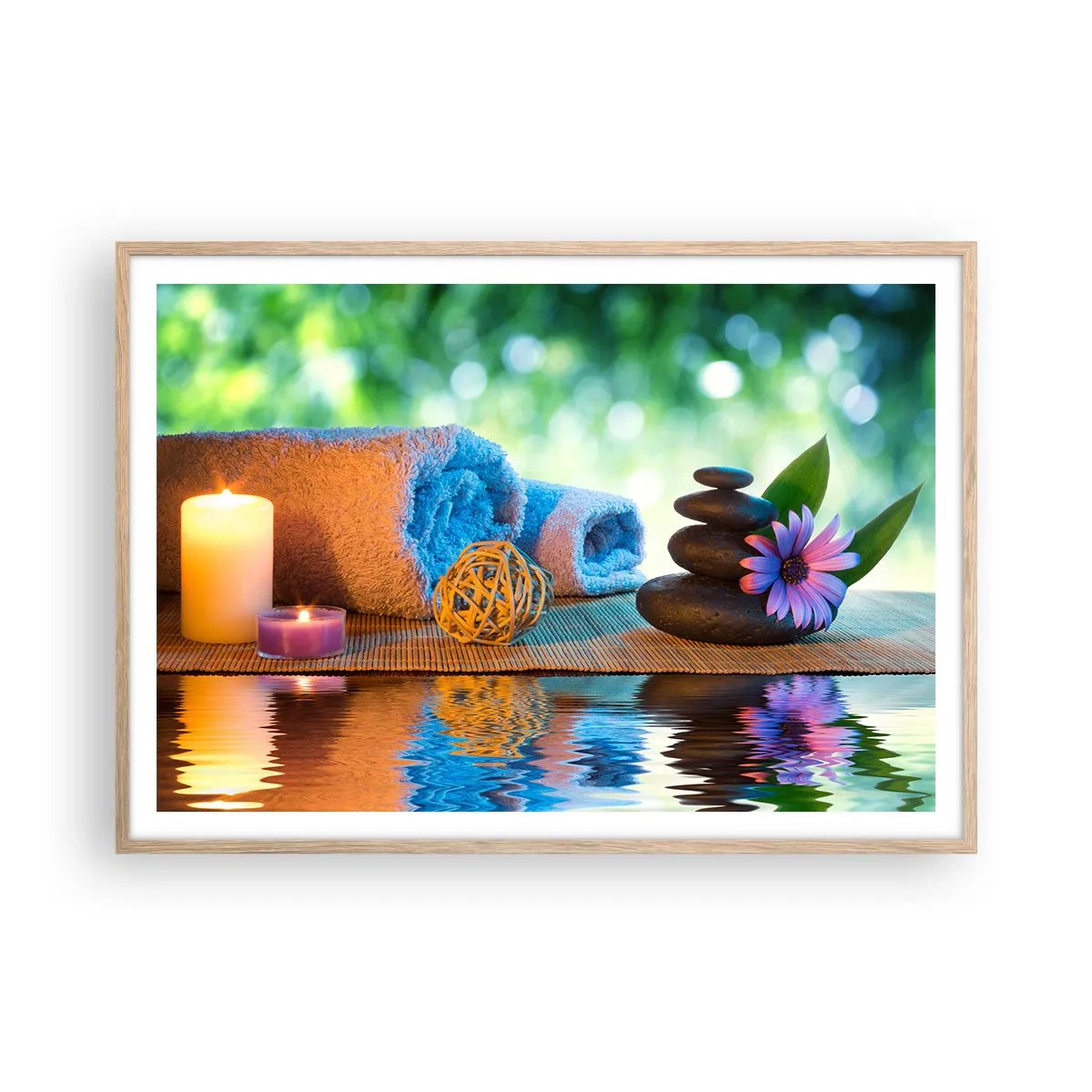 Een poster in een licht eiken lijst - Tijd voor het lichaam - 100x70 cm