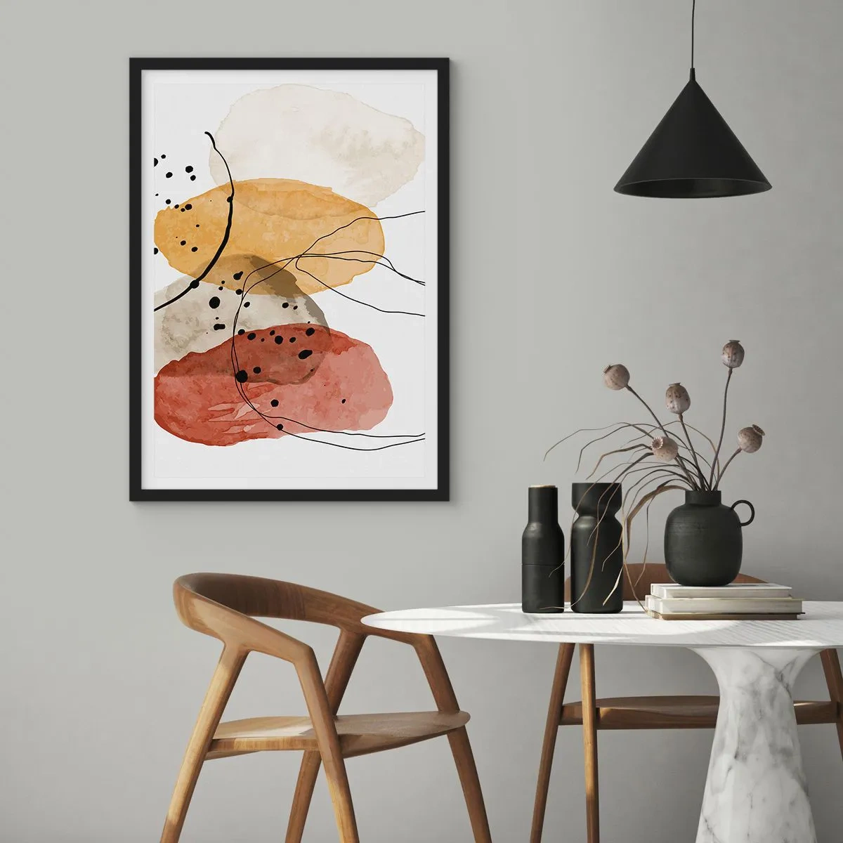 Poster in een zwarte lijst - Als lichte, transparante lucht - 40x50 cm