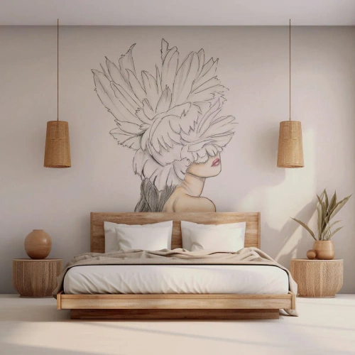 Fotobehang Premium Canvas - gekroonde schoonheid - Abstractie, Vrouw, Lichaam - 250x175 cm