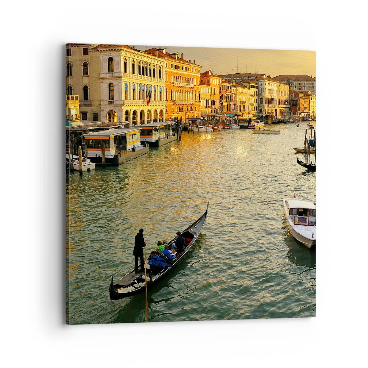 Schilderen op canvas - Aan de zonnige kant van de straat - 70x70 cm