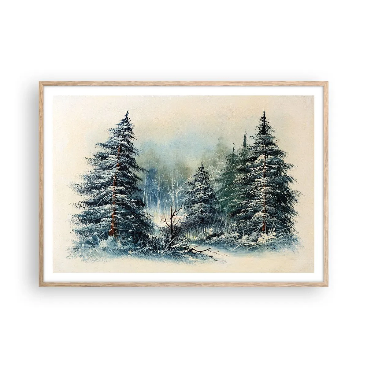 Een poster in een licht eiken lijst - Klaar voor kerst - 100x70 cm