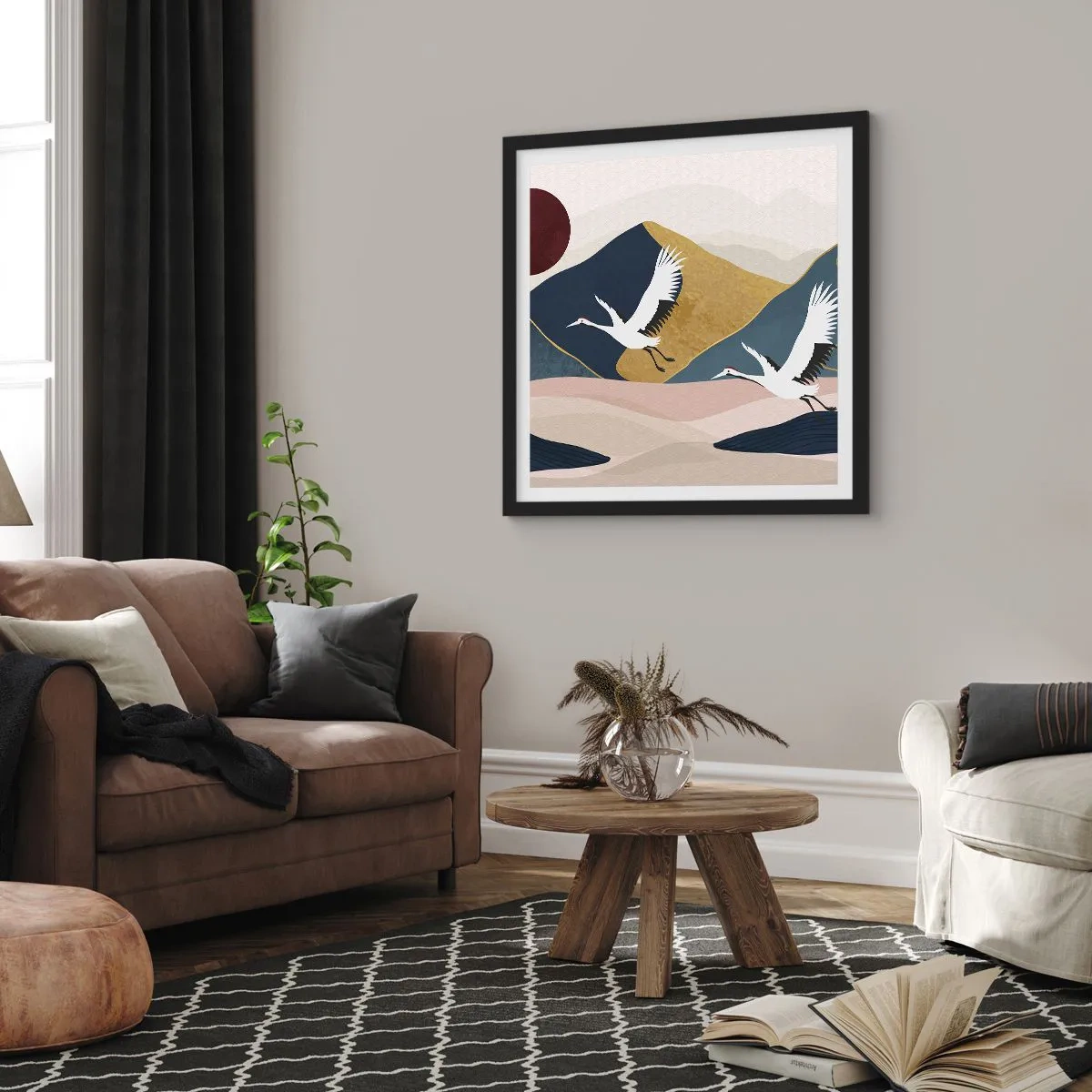 Poster in een zwarte lijst - Het is weer een dag GEGAAN - 60x60 cm