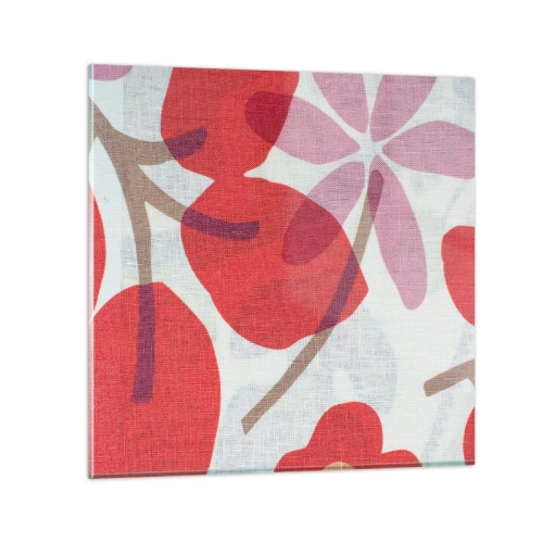 Schilderen op glas - Bloemstuk in roze - 40x40 cm