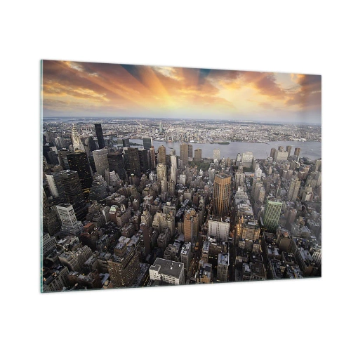 Schilderen op glas - Het kloppend hart van onze tijd - 100x70 cm