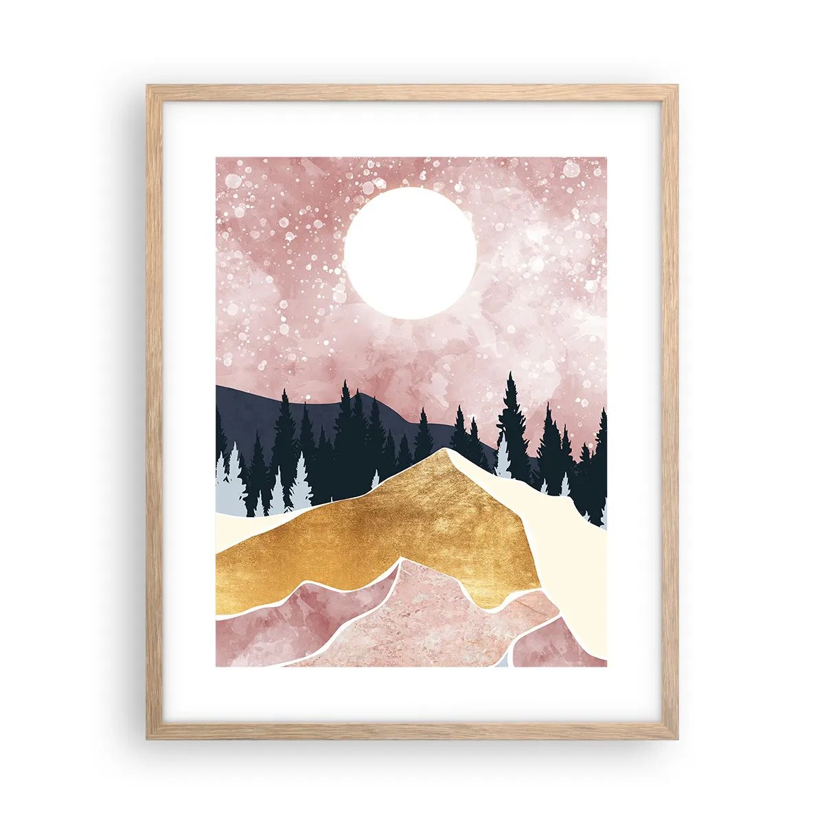 Een poster in een licht eiken lijst - Nachtwacht - 40x50 cm