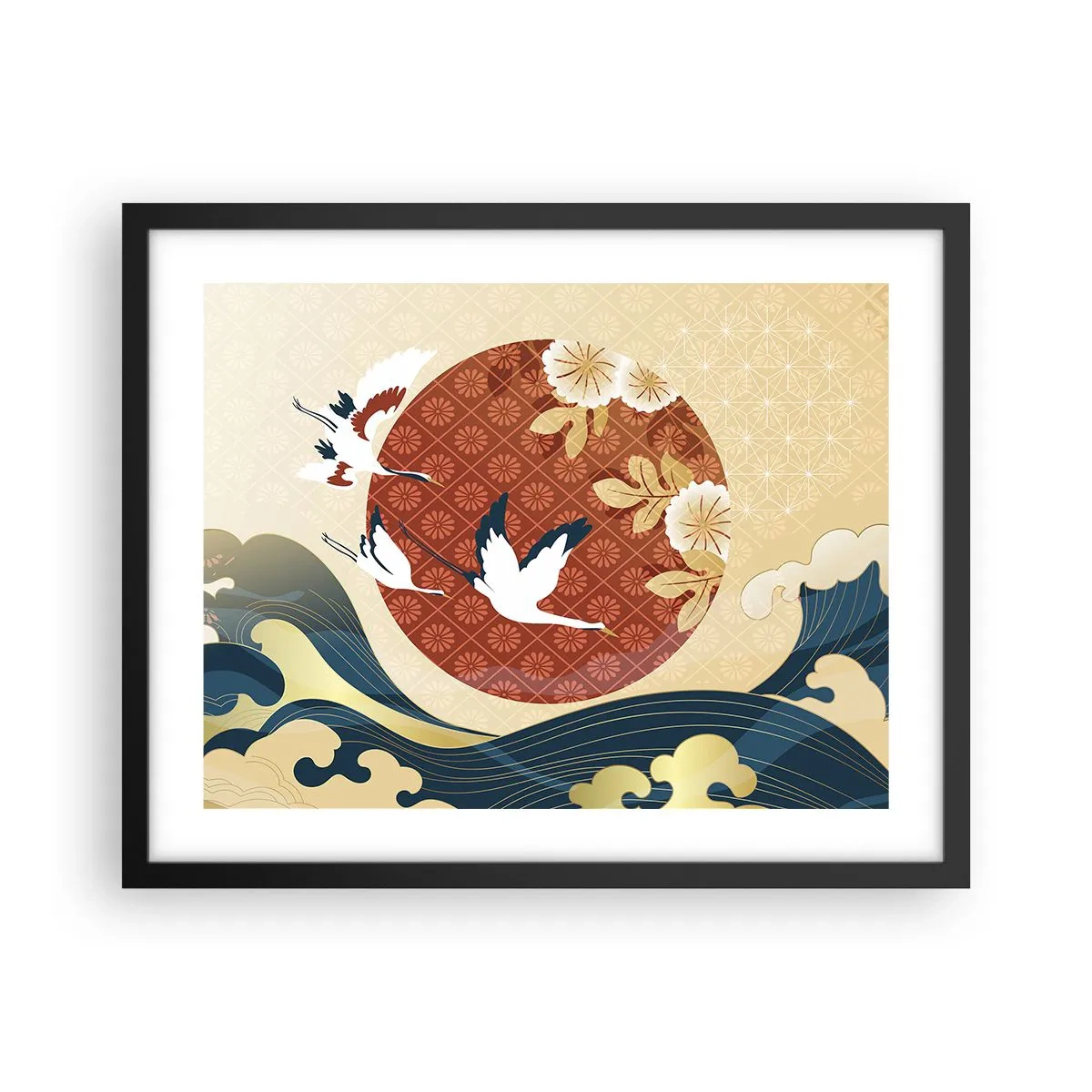 Poster in een zwarte lijst - Japans sprookje - 50x40 cm