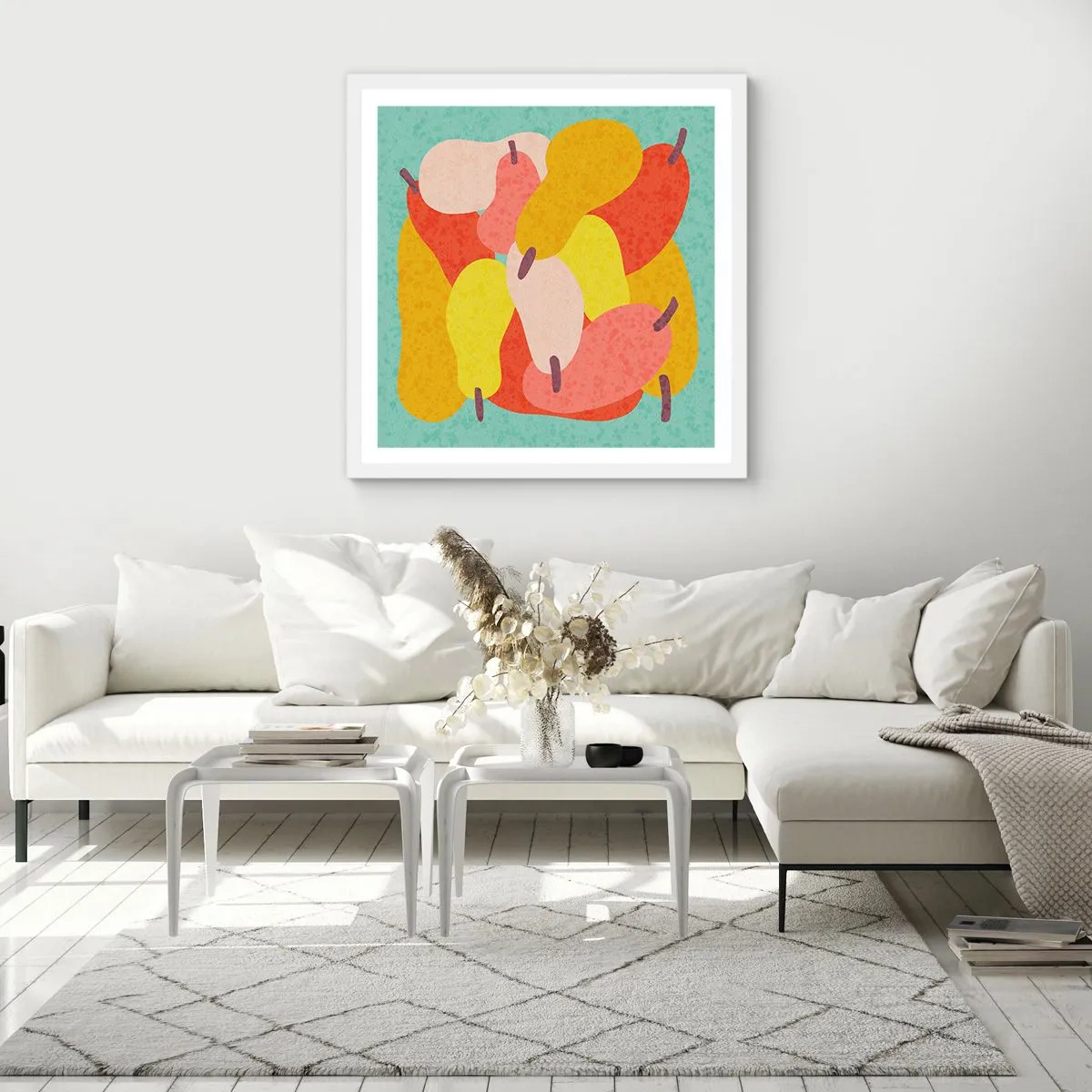 Poster in een witte lijst - Probeer de zomerzon - 50x50 cm