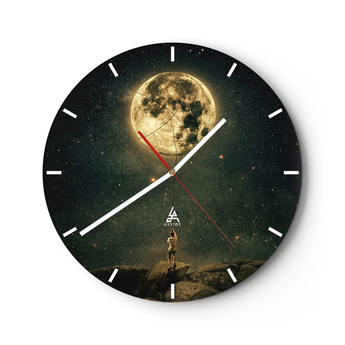 Wandklok - Klok - Iemand die de maan heeft gestolen - 40x40 cm