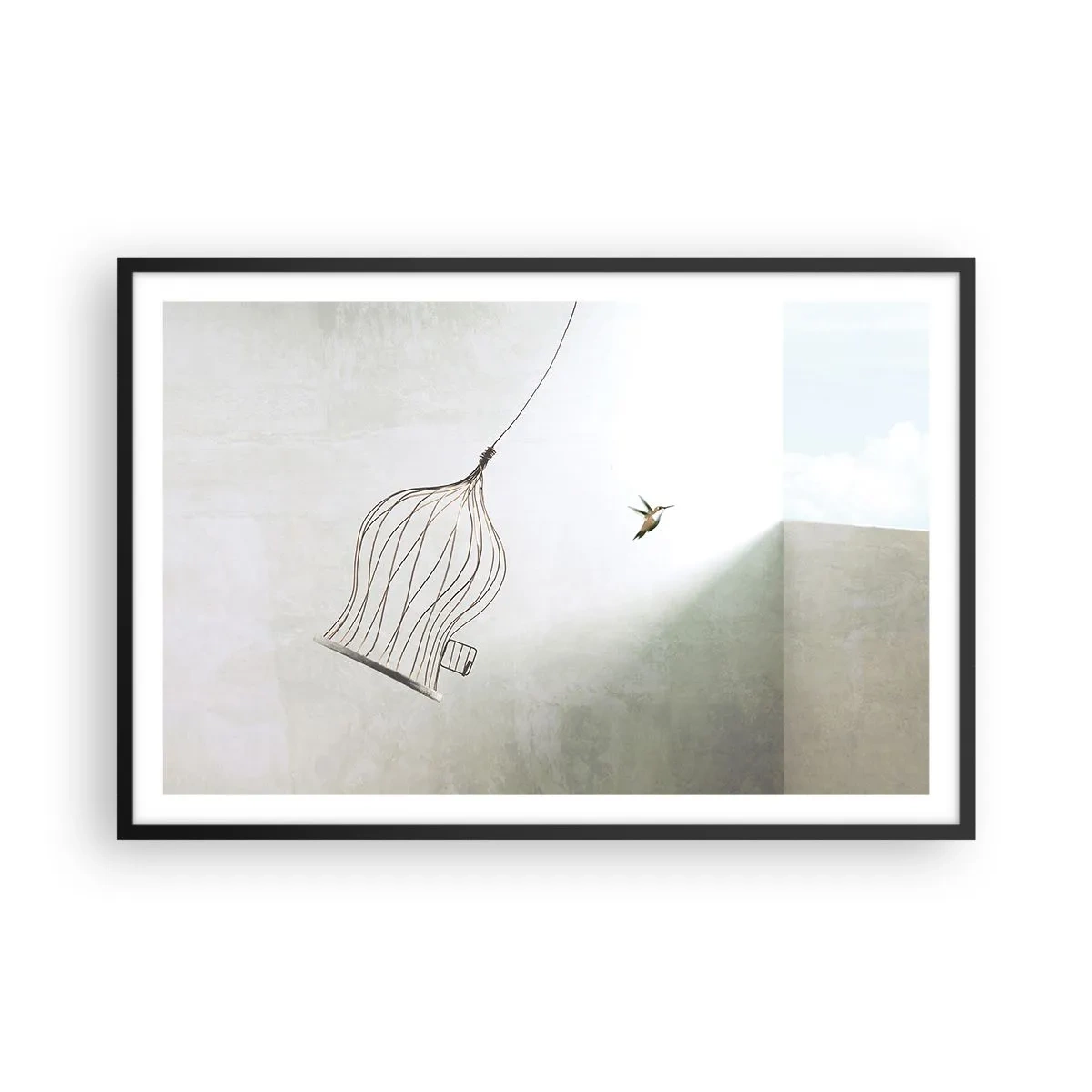 Poster in een zwarte lijst - In je element - 91x61 cm
