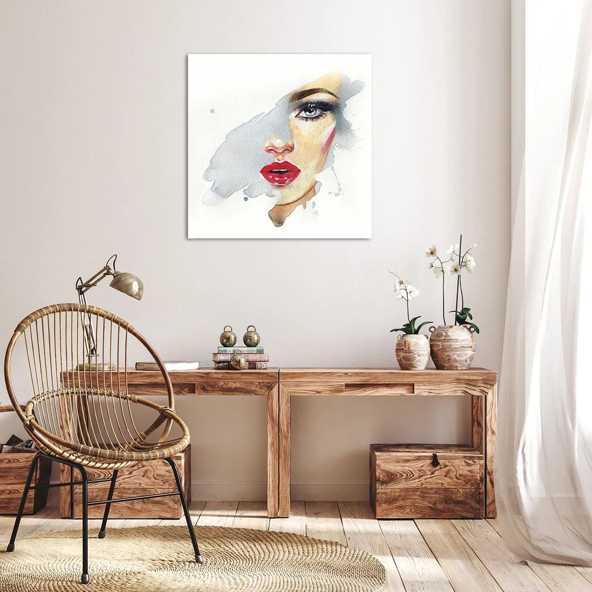 Schilderen op canvas - Weerspiegeld in een druppel water - 60x60 cm