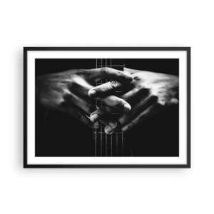 Poster in een zwarte lijst - Gebed van de kunstenaar - 70x50 cm