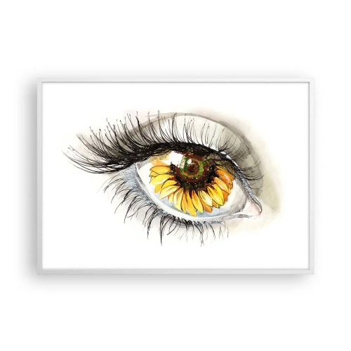 Poster in een witte lijst - Een look zo warm als de zomer - 100x70 cm