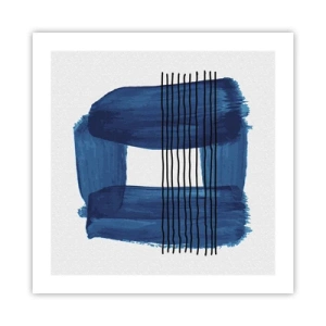 Poster - Blauwe en zwarte compositie - 50x50 cm
