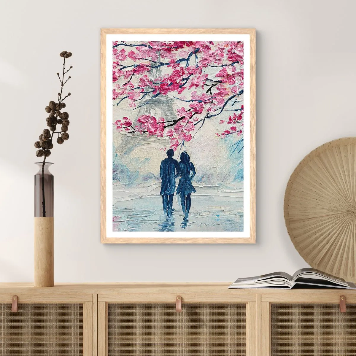 Een poster in een licht eiken lijst - Een romantische wandeling - 61x91 cm