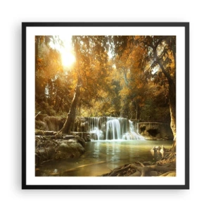 Poster in een zwarte lijst - Park cascade - 60x60 cm
