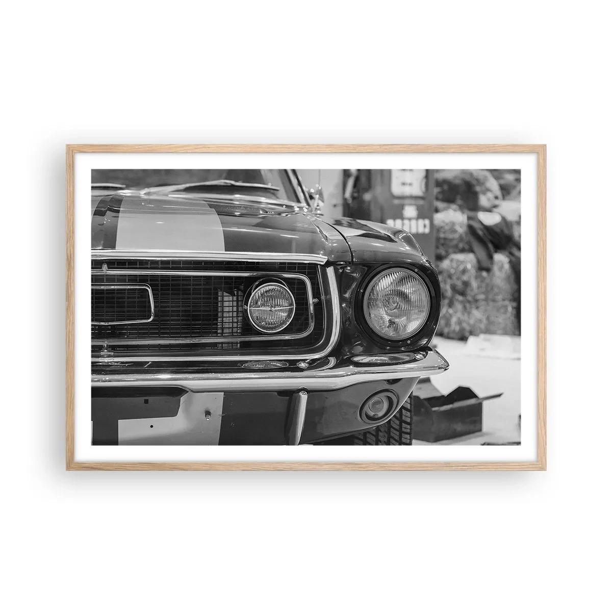 Een poster in een licht eiken lijst - Hard rijden - 91x61 cm