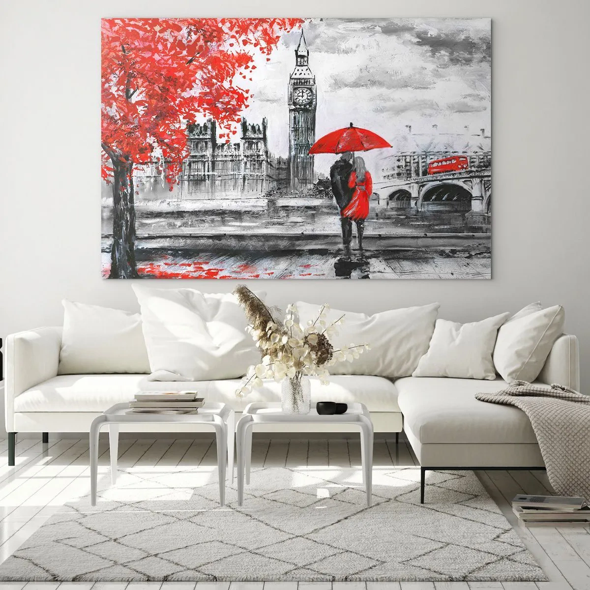 Schilderen op glas - Verliefd op Londen - 120x80 cm
