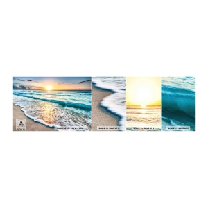 Fotobehang Staaltje Standard Eco - Een uitzicht dat de moeite waard is - Landschap, Strand, Zonsondergang - 100x30 cm