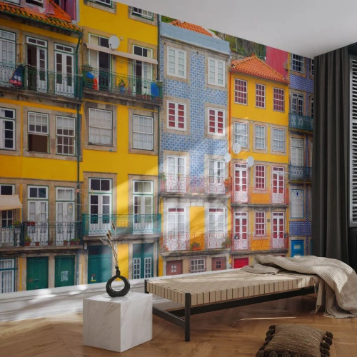 Fotobehang Standard Eco - De kleuren van de oude stad - Stad, Porto, Architectuur - 350x256 cm