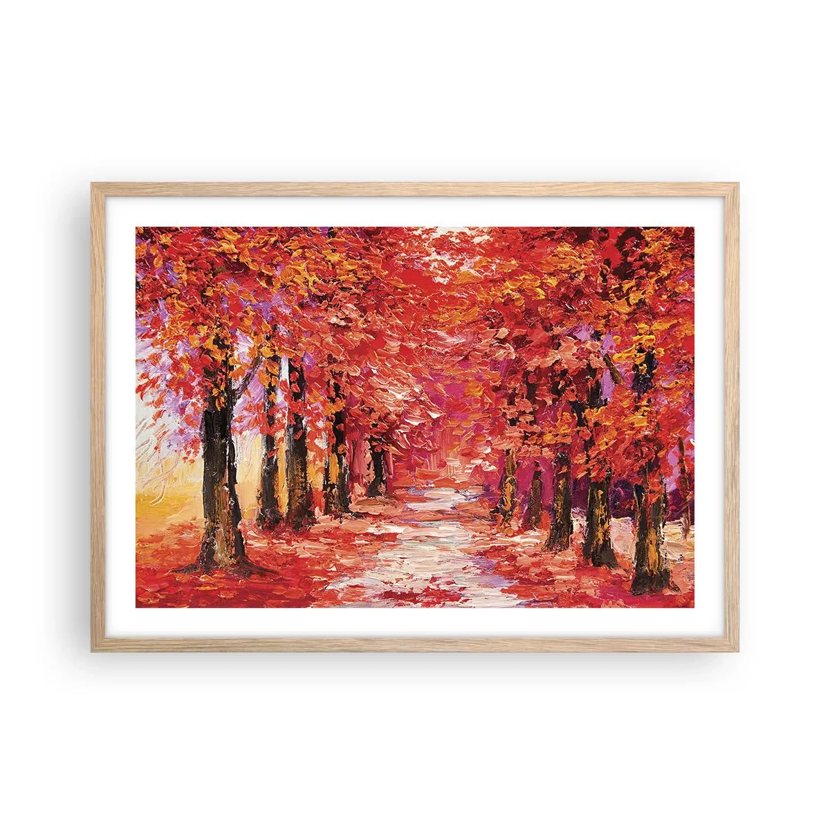 Een poster in een licht eiken lijst - Herfst impressie - 70x50 cm