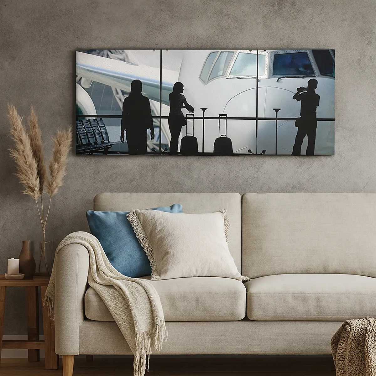 Schilderen op canvas - Vis a vis op de luchthaven - 30x30 cm