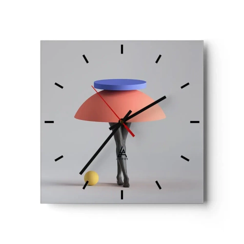 Wandklok - Klok - Surrealistische compositie - 30x30 cm