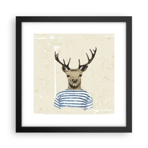 Poster in een zwarte lijst - Omdat ik van gestreepte t-shirts hou! - 30x30 cm