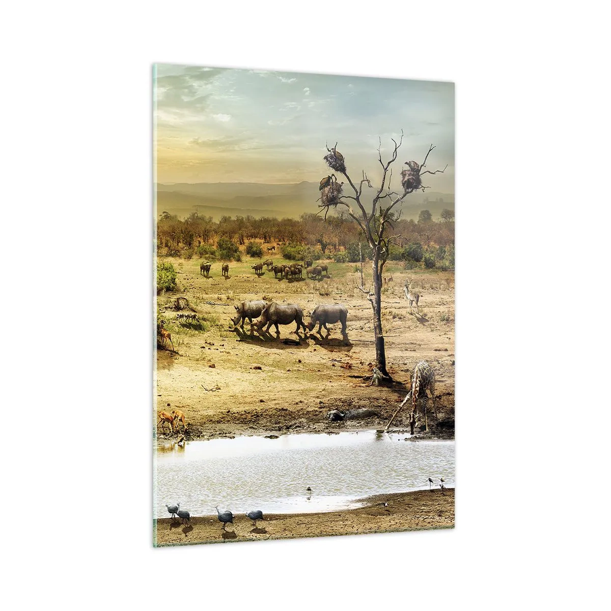 Schilderen op glas - "Er stroomde een rivier uit Eden …" - 50x70 cm