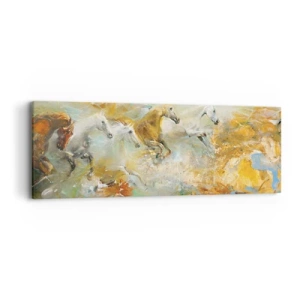 Schilderen op canvas - Galopperen door het licht - 90x30 cm