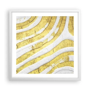 Poster in een witte lijst - Compositie in wit en goud - 50x50 cm