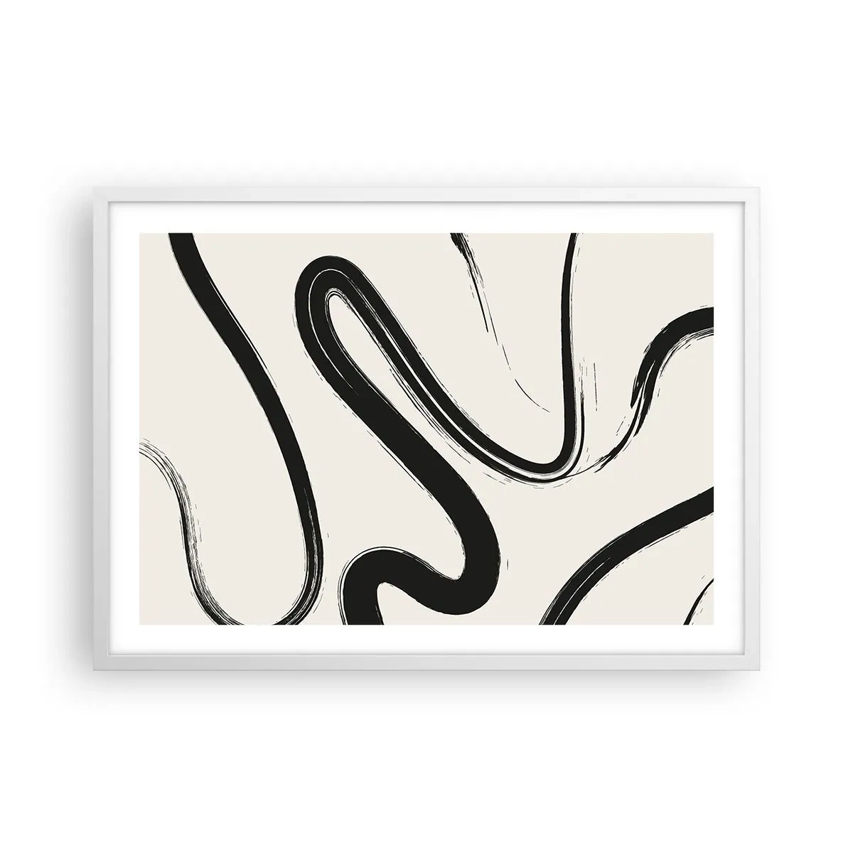 Poster in een witte lijst - Zwart-wit eigenzinnigheid - 70x50 cm
