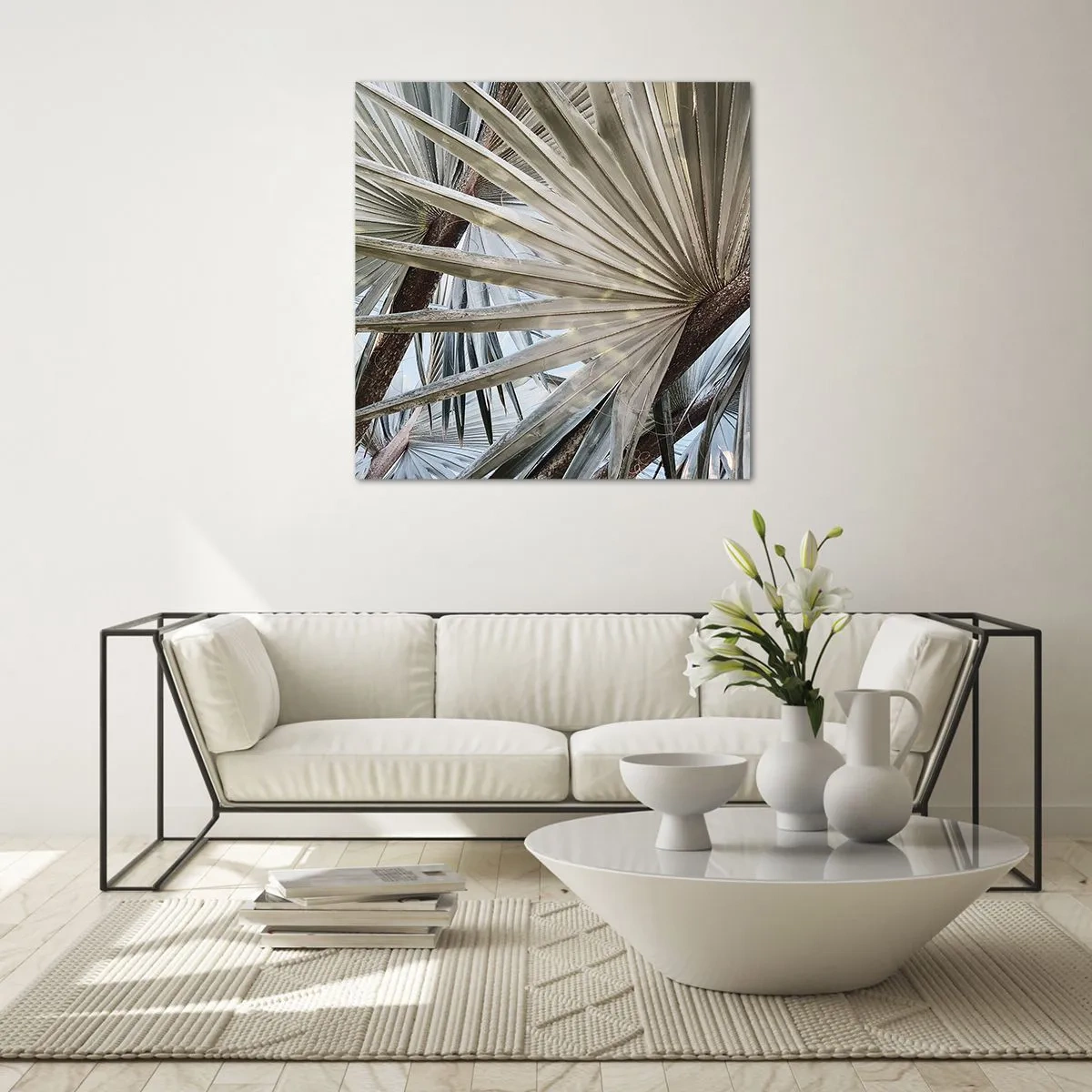 Schilderen op glas - Fans in de tropen - 70x70 cm