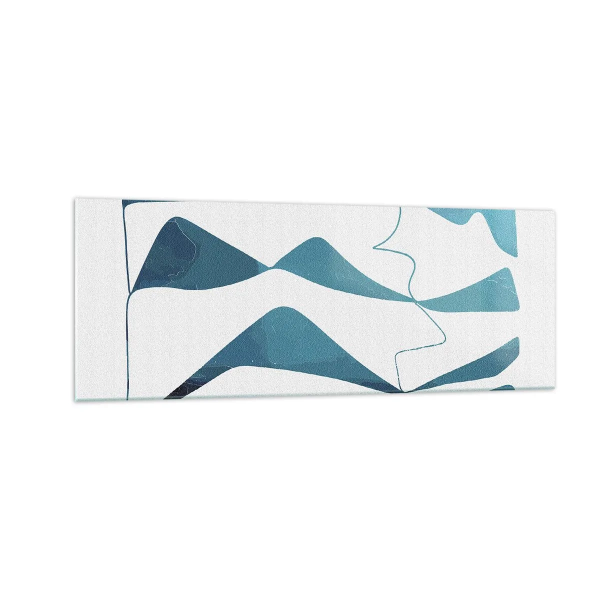 Schilderen op glas - Abstractie: turquoise verbinding - 140x50 cm