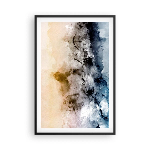 Poster in een zwarte lijst - Verdronken in een wolk van mist - 61x91 cm