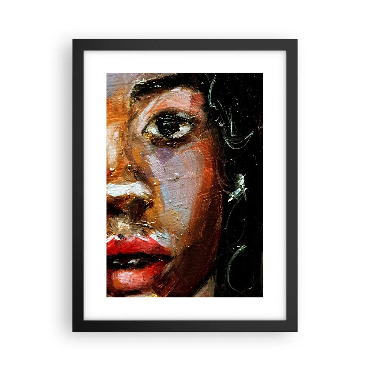 Poster in een zwarte lijst - Zwart en gloed - 30x40 cm
