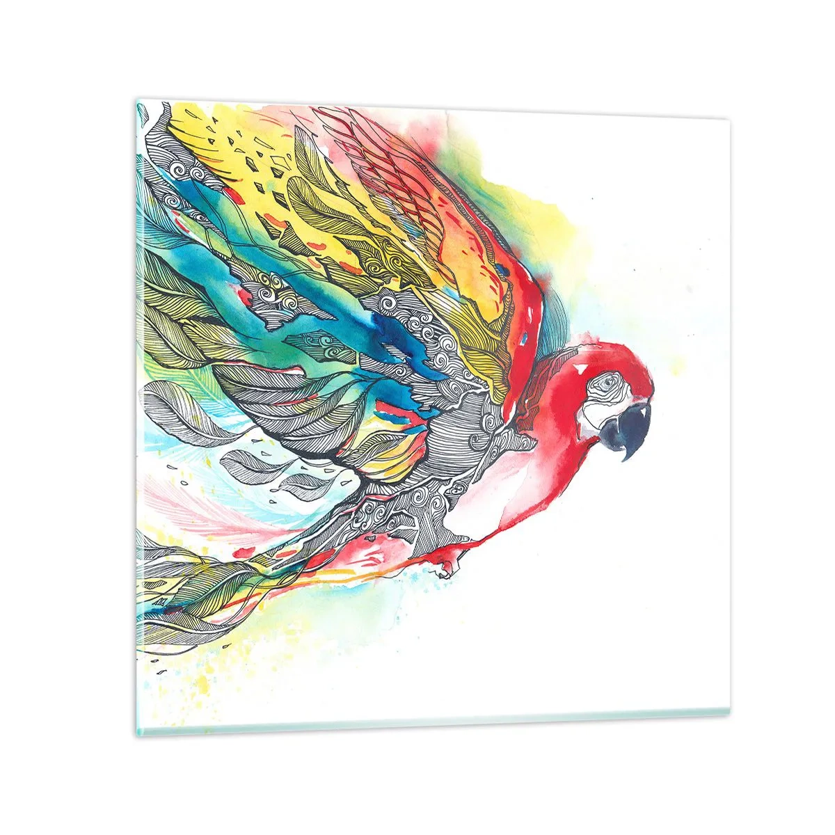Schilderen op glas - Leef kleurrijk - 40x40 cm