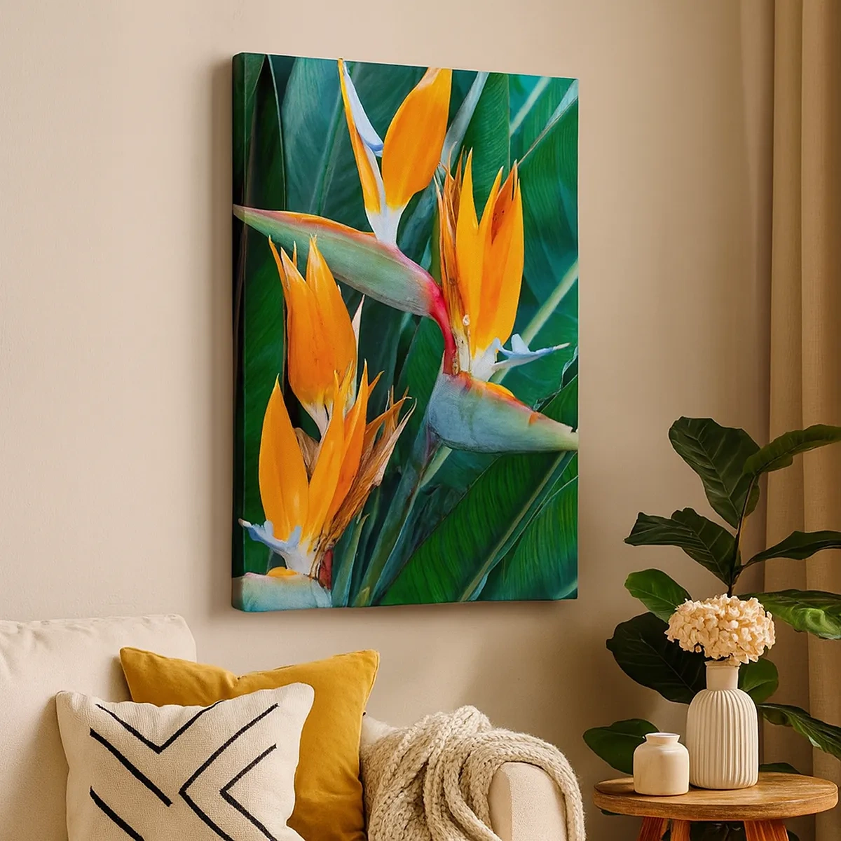 Schilderen op canvas - Is het een bloem of is het een vogel? - 50x70 cm
