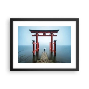 Poster in een zwarte lijst - Japanse mijmering - 40x30 cm