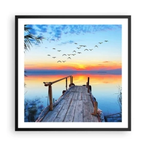 Poster in een zwarte lijst - Het is tijd om terug te gaan... - 60x60 cm