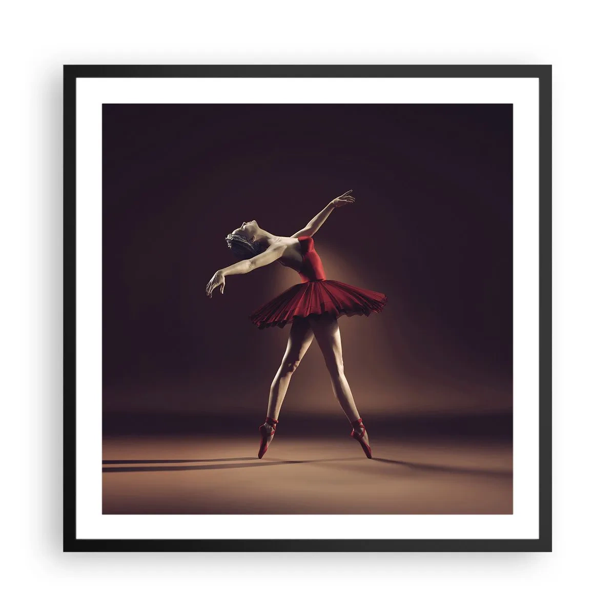 Poster in een zwarte lijst - Een prima ballerina - 60x60 cm