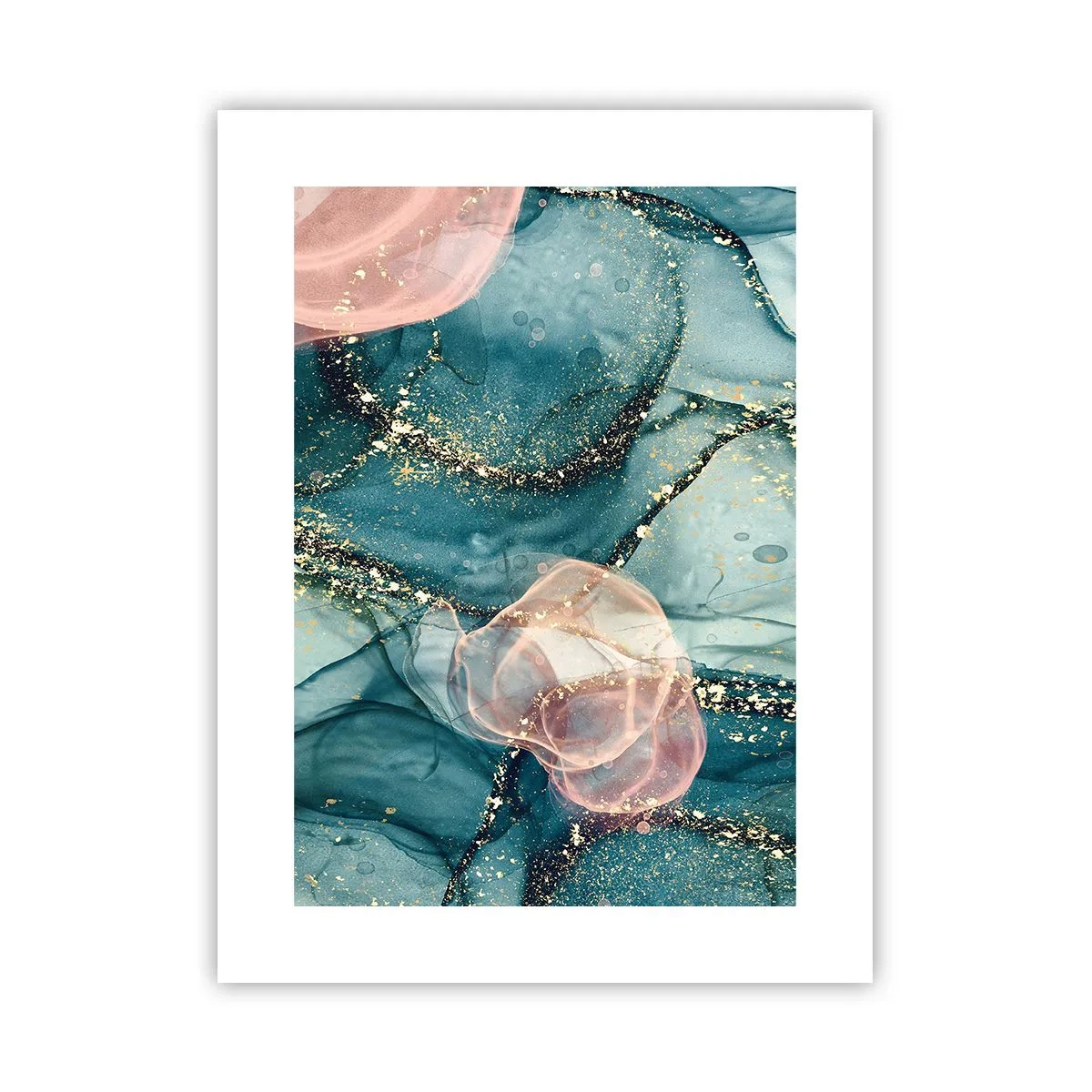 Poster - Zijdeblauw, tule roze - 30x40 cm